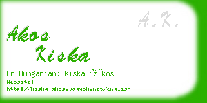 akos kiska business card